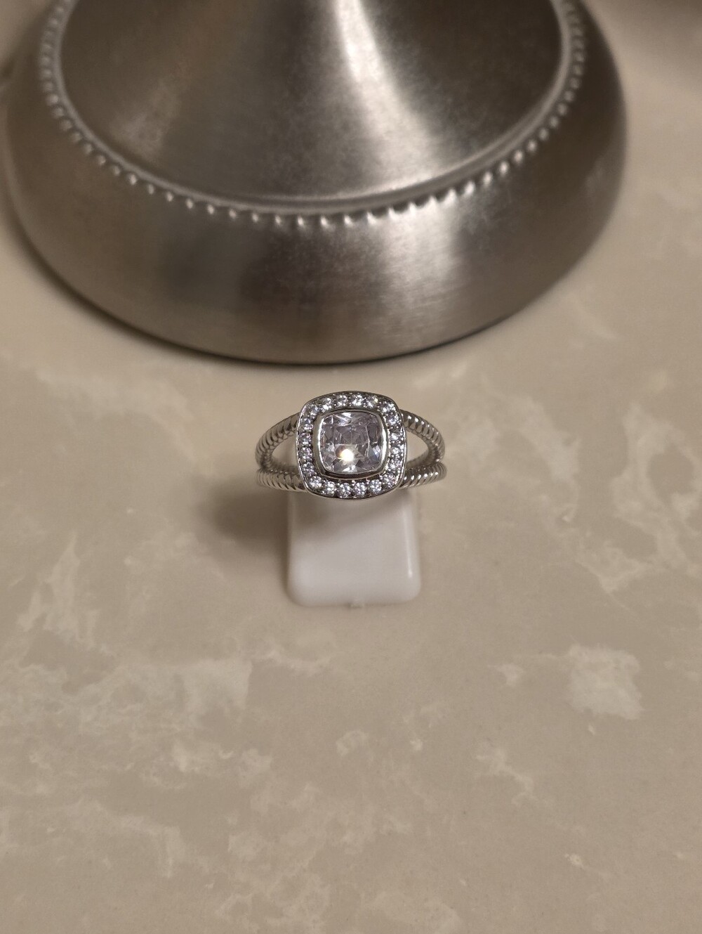 Silver and CZ Ring Size 8